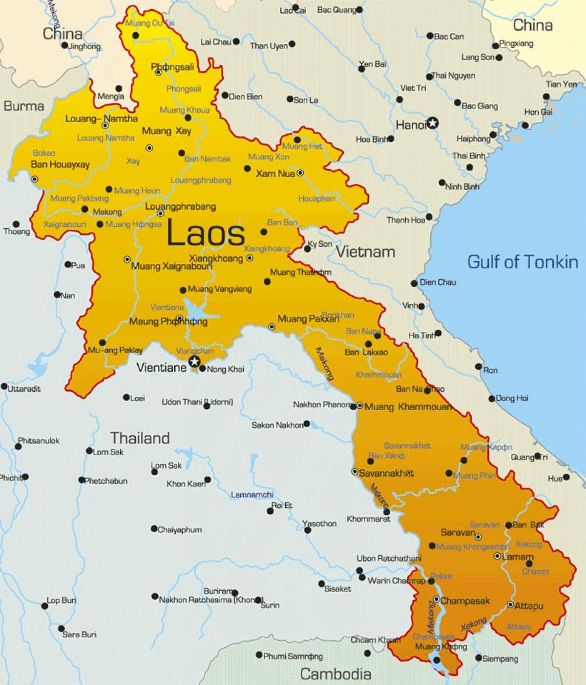 Laos xəritədə