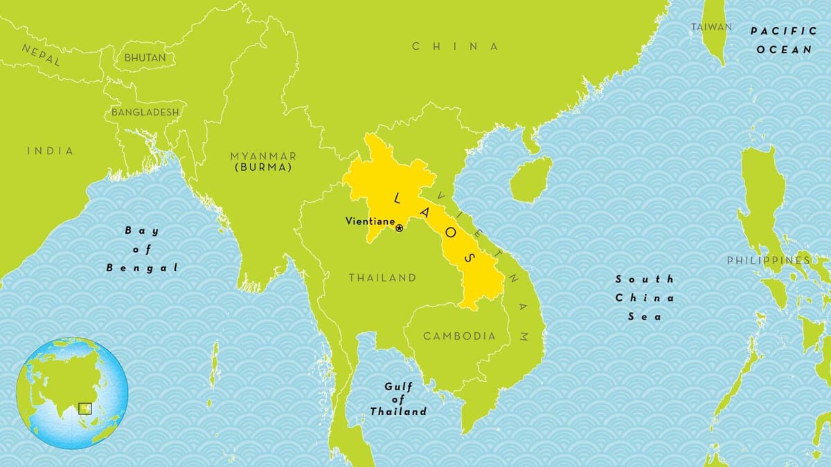 yeri Laos dünya xəritəsində