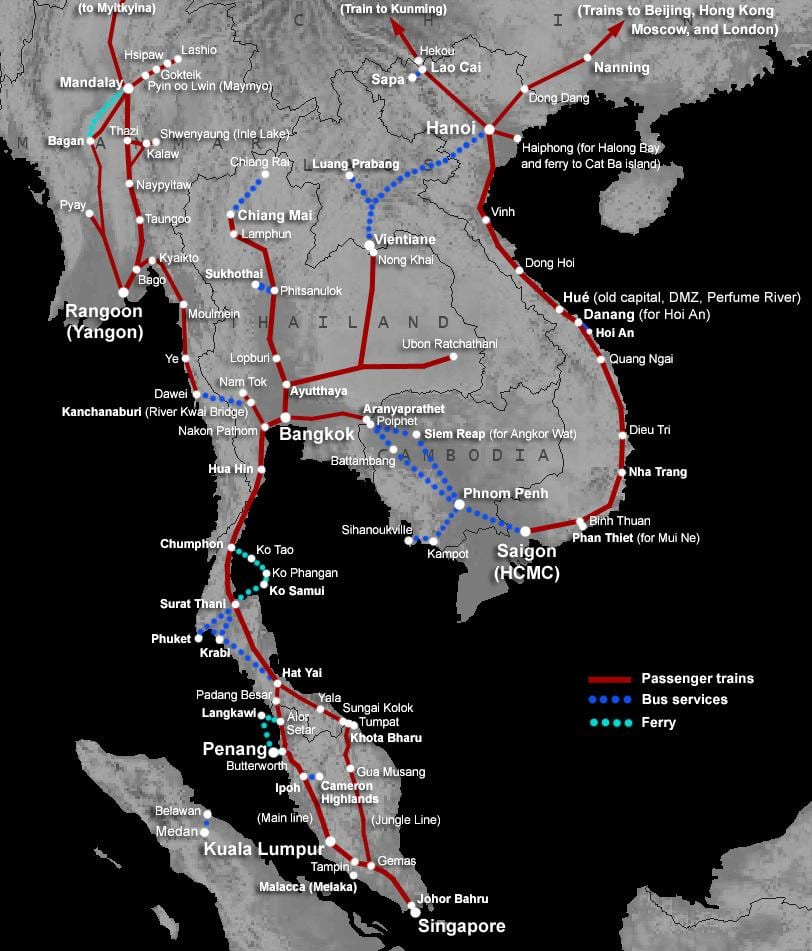 Laos kart dəmir yollarının
