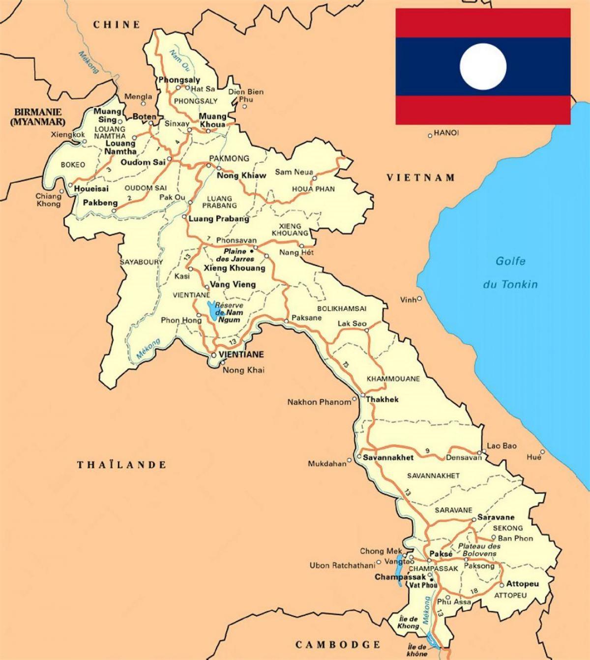 ətraflı xəritəsi Laos