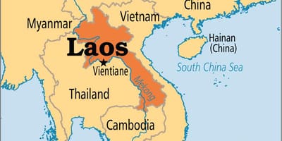 Ölkə Laos dünya xəritəsində